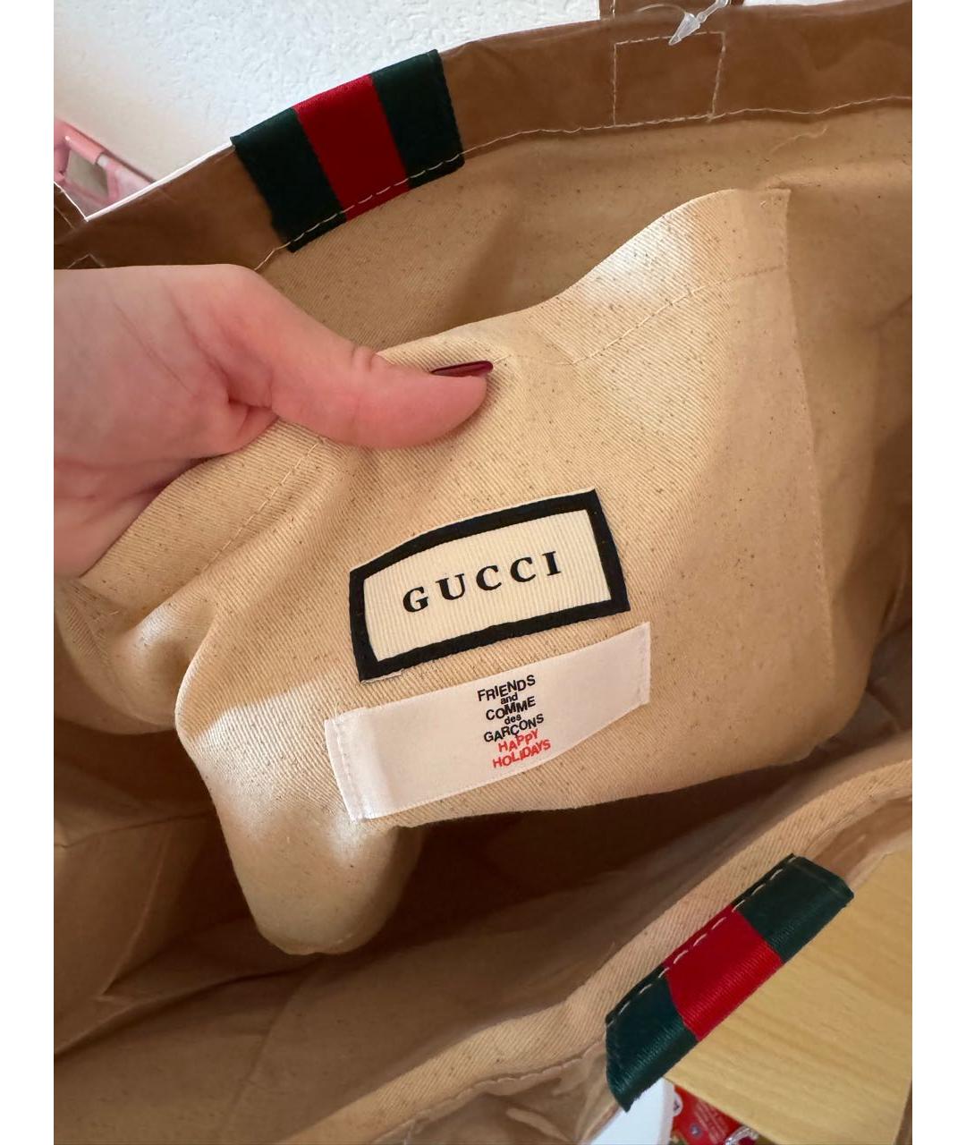 GUCCI Бежевая сумка тоут, фото 5