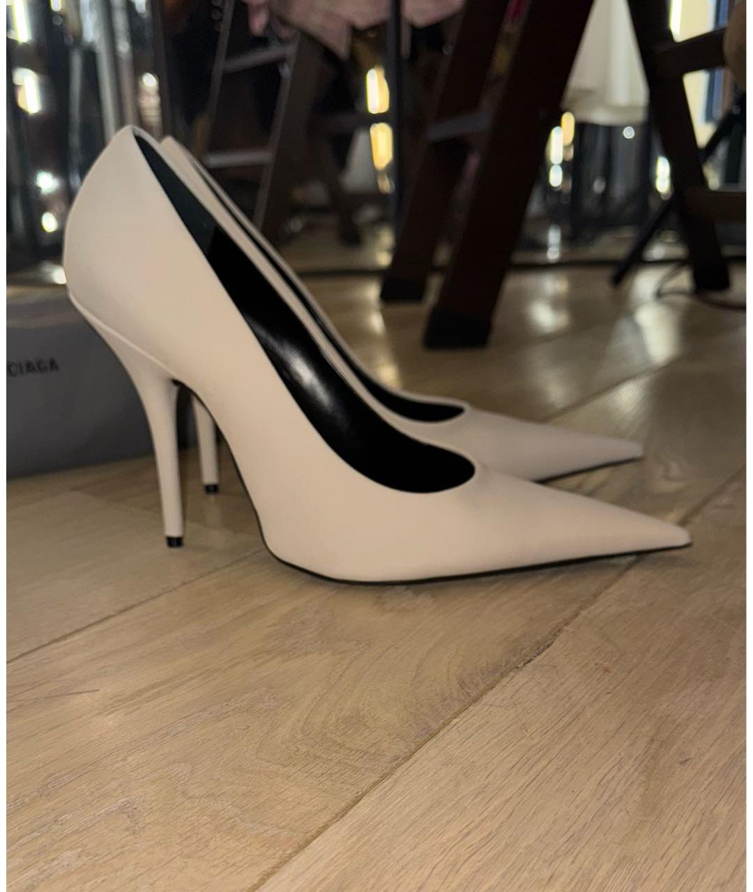 BALENCIAGA Бежевые текстильные туфли, фото 8
