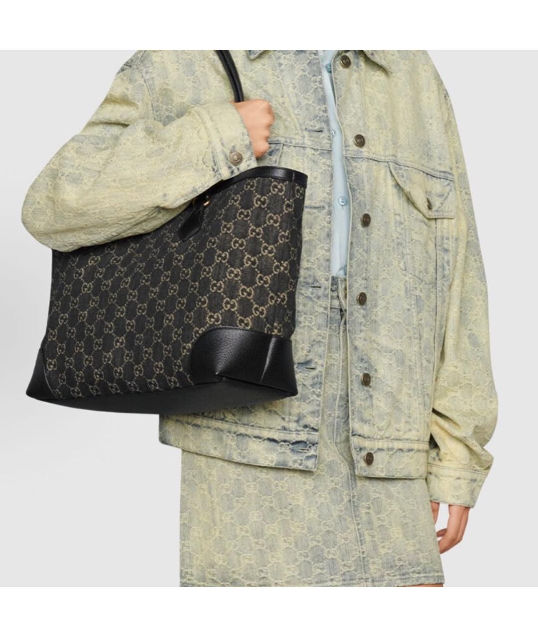 GUCCI Черная сумка тоут, фото 6