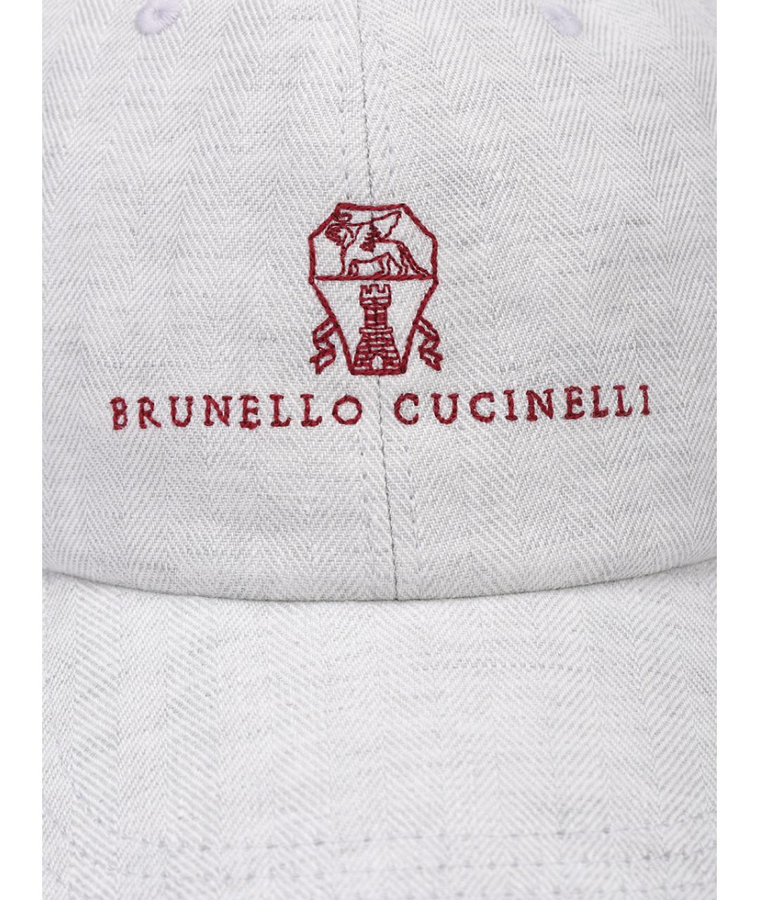 BRUNELLO CUCINELLI Серая льняная кепка/бейсболка, фото 3