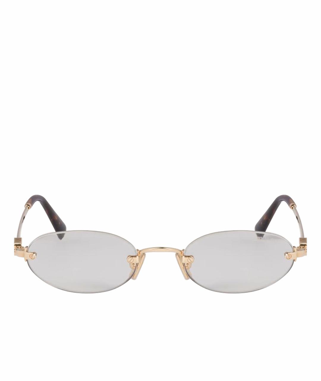 MIU MIU Золотые металлические солнцезащитные очки, фото 1