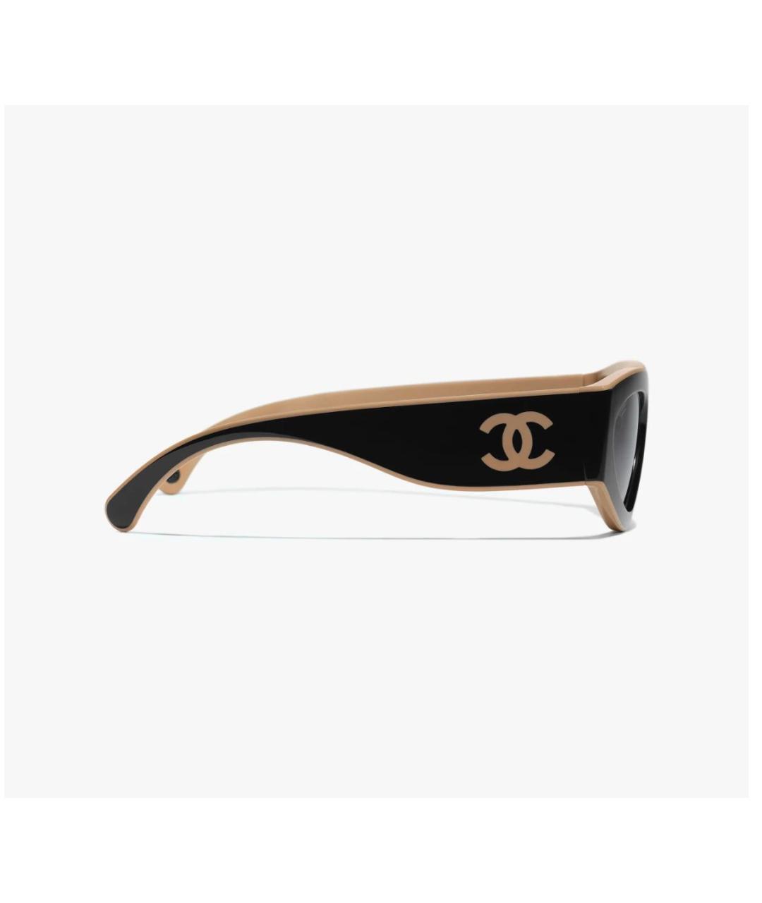 CHANEL Бежевые пластиковые солнцезащитные очки, фото 3