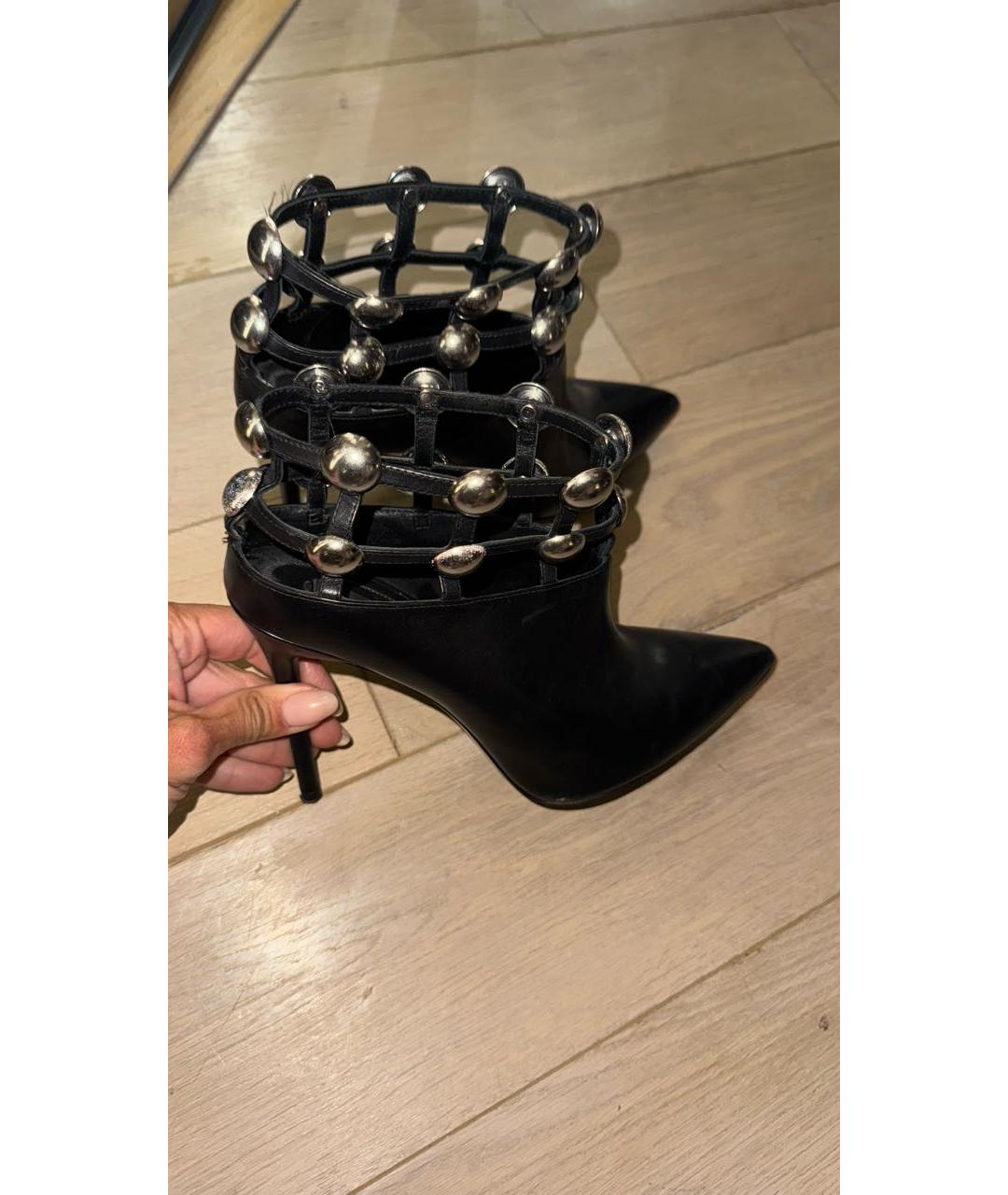 ALEXANDER WANG Черные кожаные ботильоны, фото 3
