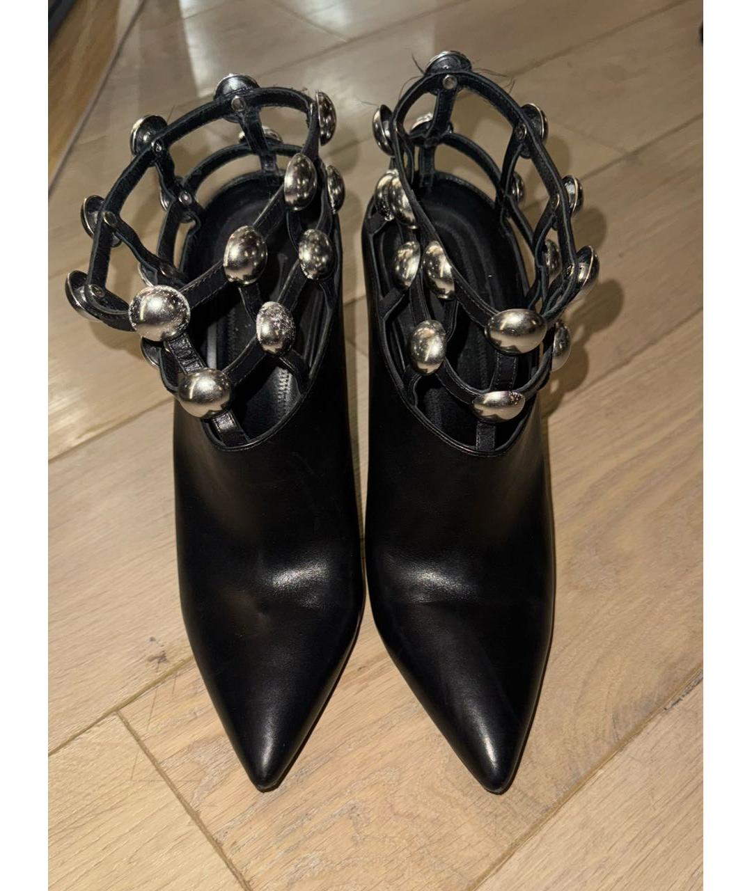 ALEXANDER WANG Черные кожаные ботильоны, фото 2
