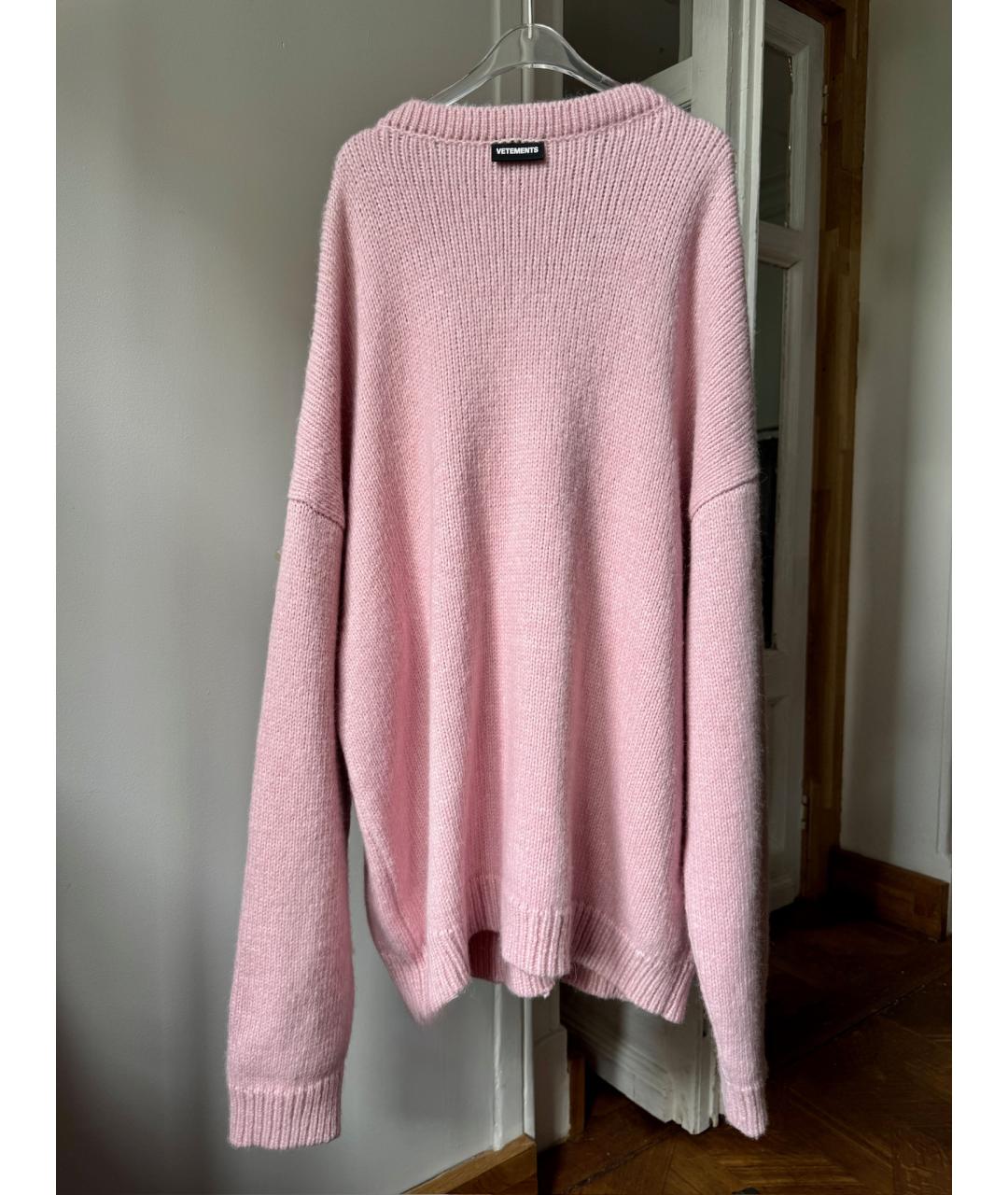 VETEMENTS Розовый шерстяной кардиган, фото 2