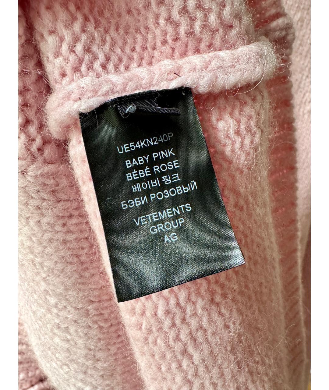 VETEMENTS Розовый шерстяной кардиган, фото 8