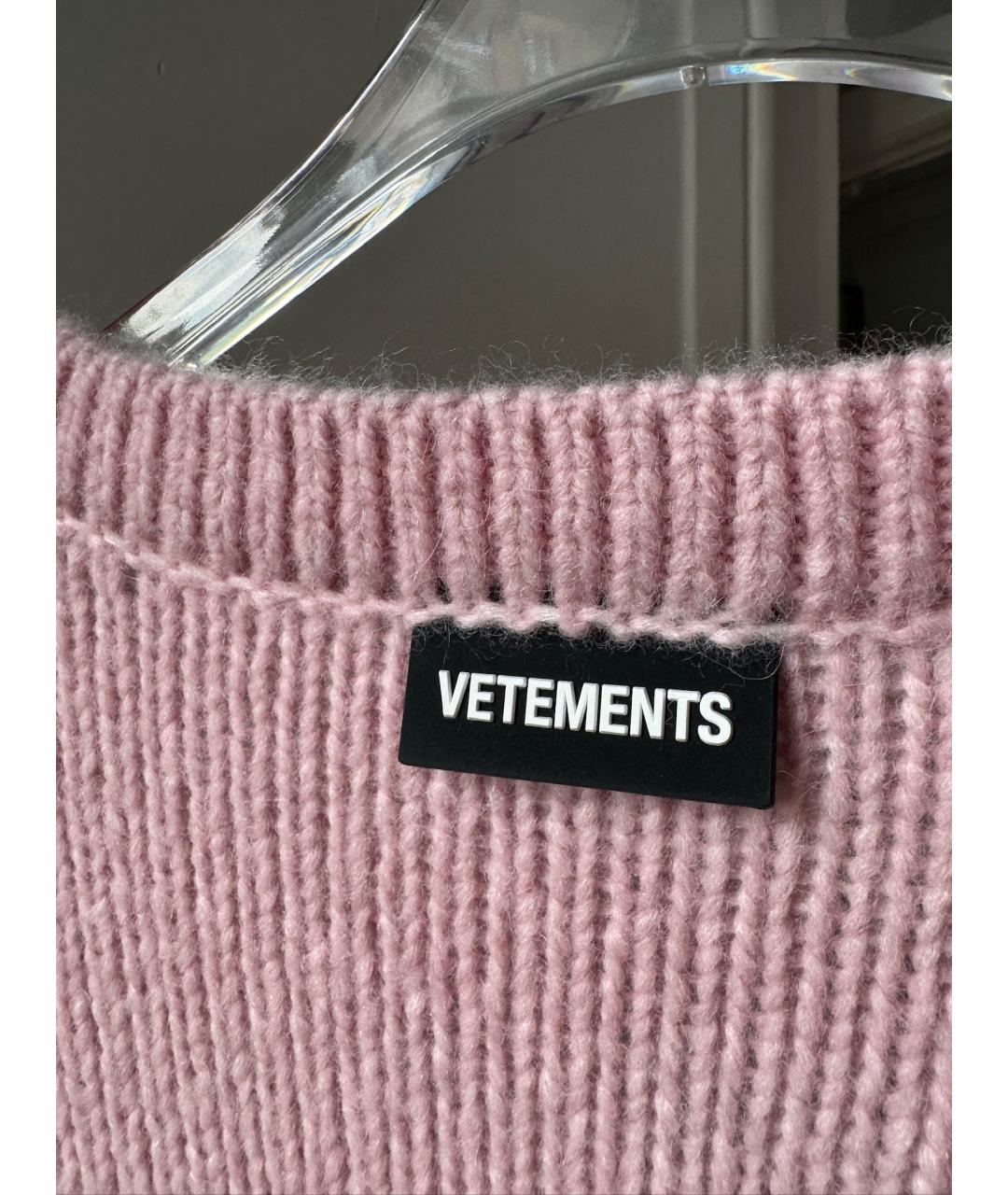 VETEMENTS Розовый шерстяной кардиган, фото 6