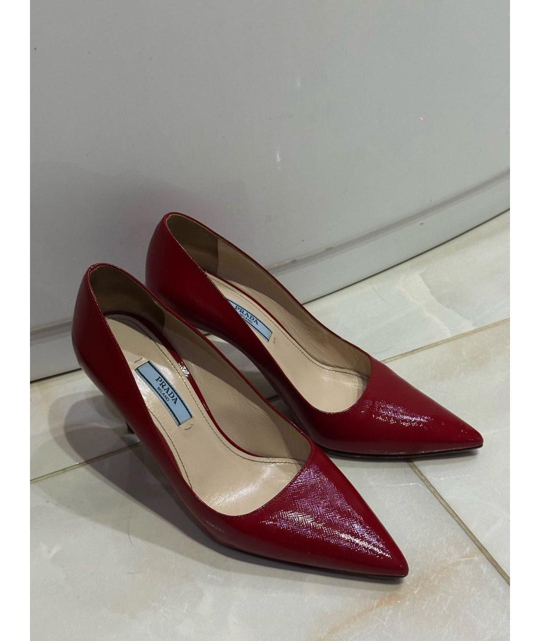 PRADA Красные туфли из лакированной кожи, фото 3