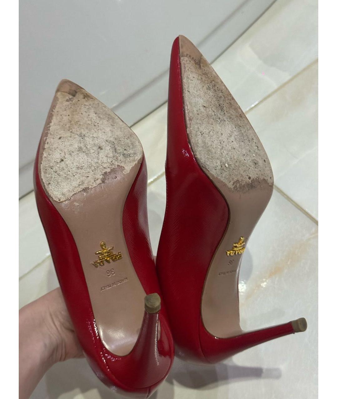 PRADA Красные туфли из лакированной кожи, фото 4
