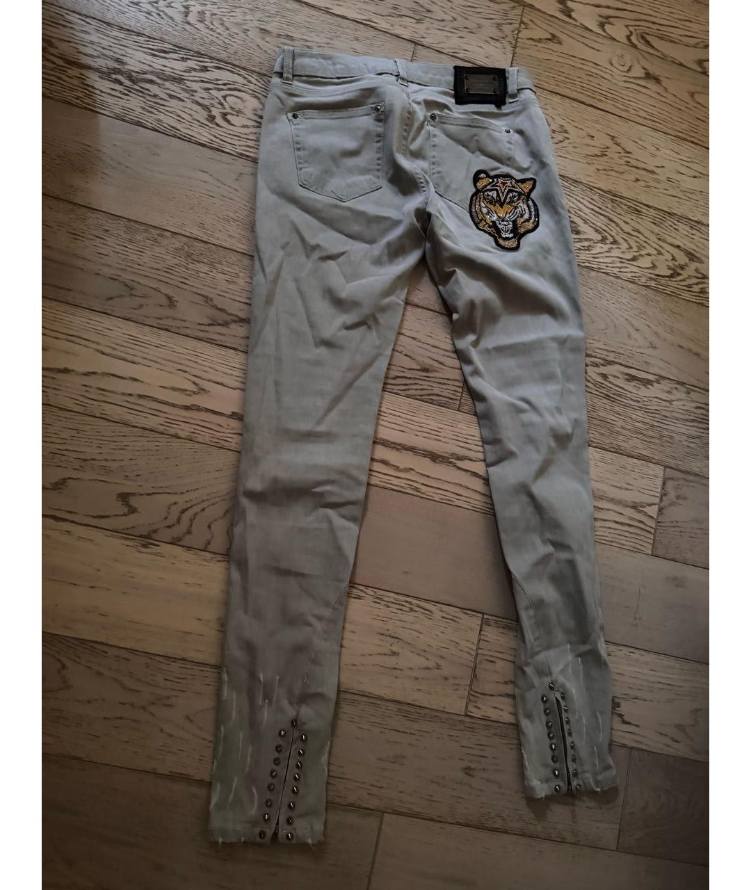 PHILIPP PLEIN Серые джинсы слим, фото 2