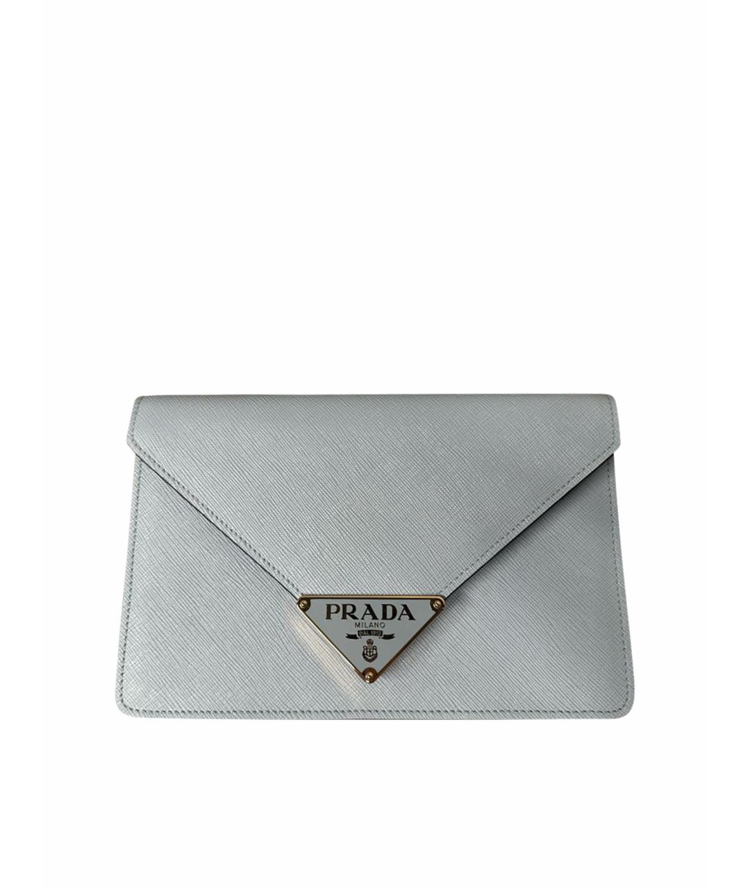 PRADA Голубая кожаная сумка через плечо, фото 1