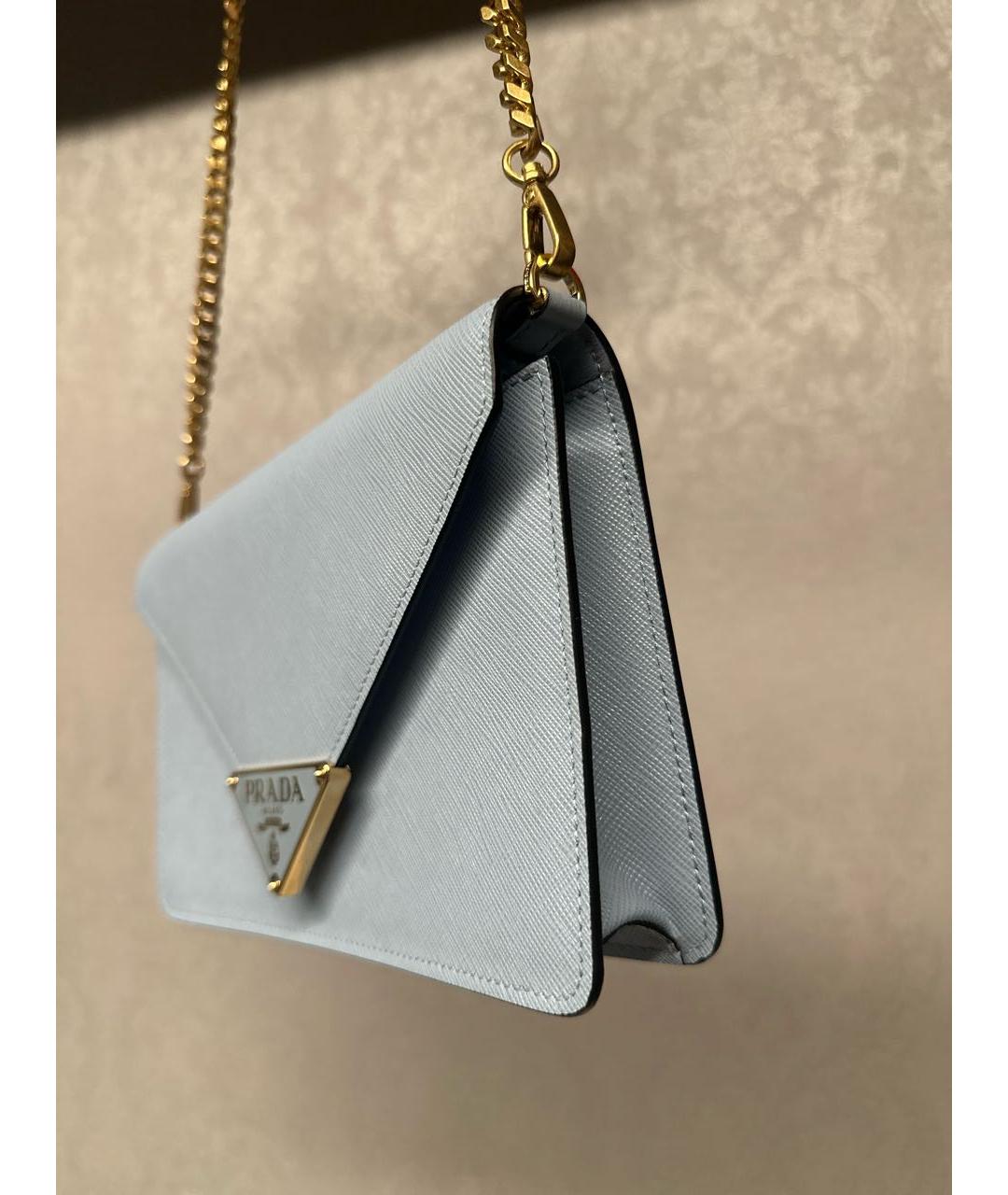 PRADA Голубая кожаная сумка через плечо, фото 2