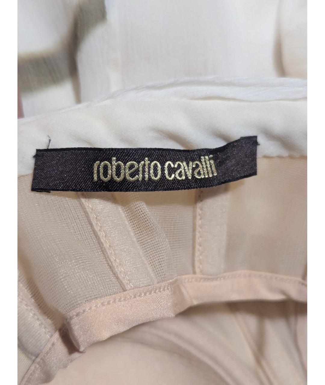 ROBERTO CAVALLI Белый шелковый сарафан, фото 3