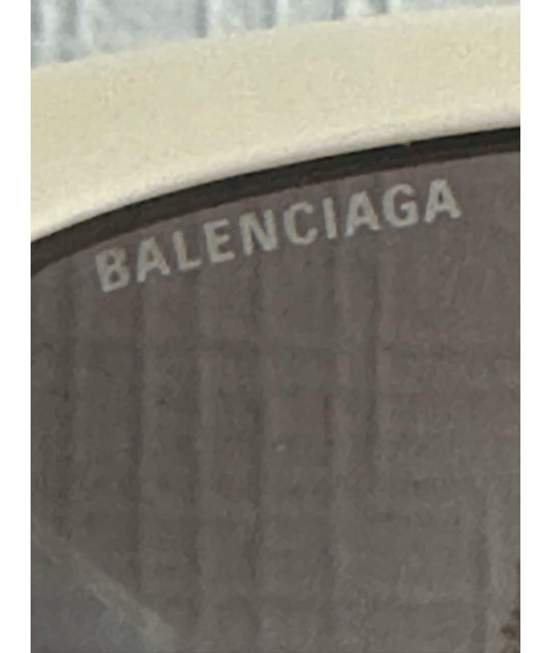 BALENCIAGA Белые пластиковые солнцезащитные очки, фото 3