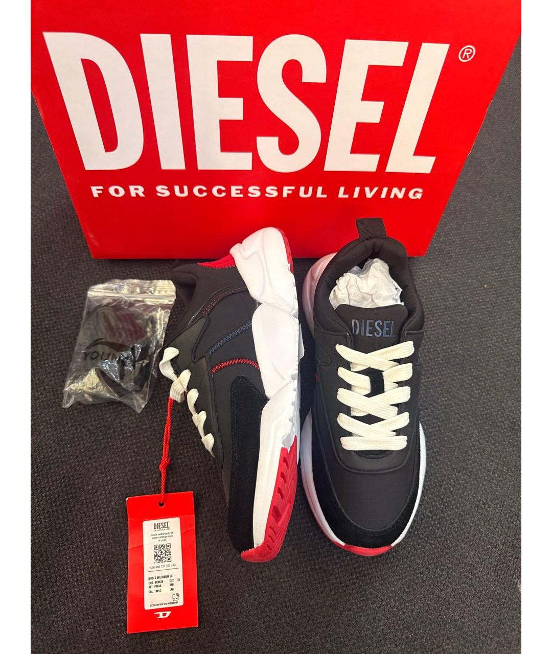 DIESEL Черные текстильные кеды, фото 6