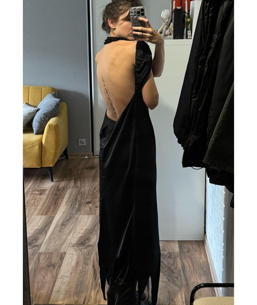 MM6 MAISON MARGIELA Черное вискозное вечернее платье, фото 3