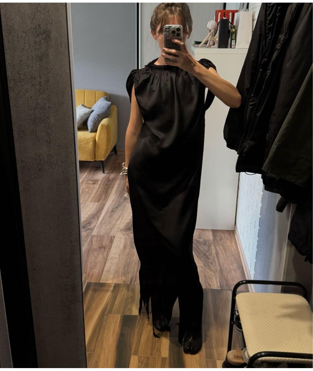 MM6 MAISON MARGIELA Черное вискозное вечернее платье, фото 7