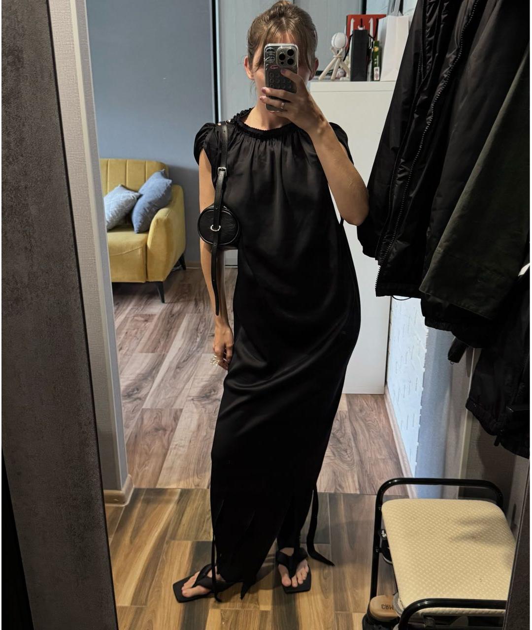 MM6 MAISON MARGIELA Черное вискозное вечернее платье, фото 8
