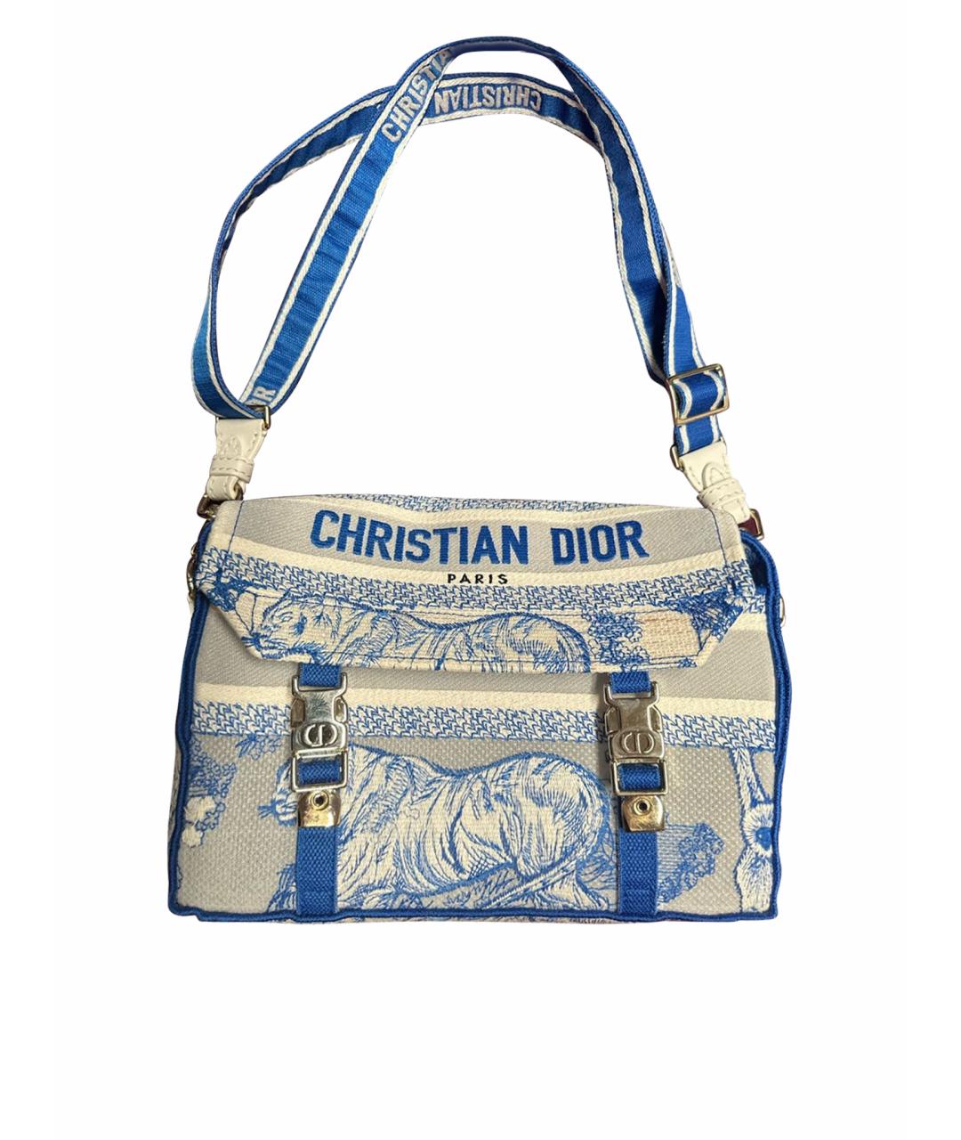 CHRISTIAN DIOR Синяя тканевая пляжная сумка, фото 1