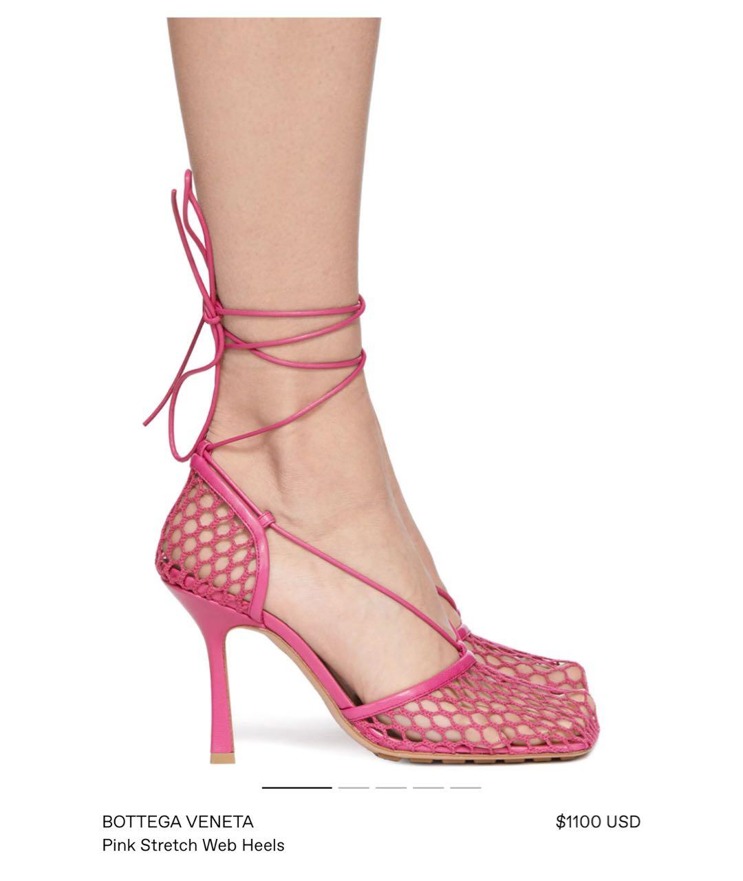BOTTEGA VENETA Розовые текстильные туфли, фото 3