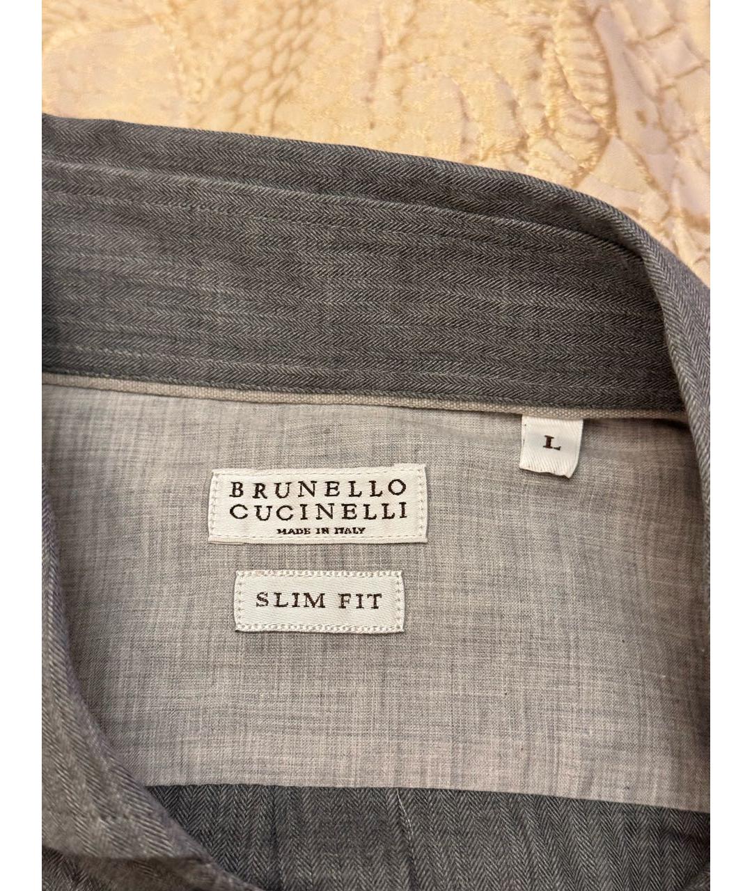 BRUNELLO CUCINELLI Хлопковая кэжуал рубашка, фото 3