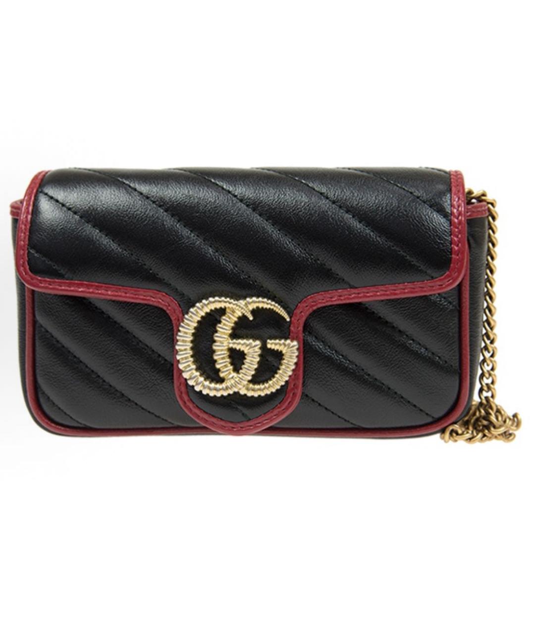 GUCCI Черная кожаная сумка с короткими ручками, фото 1