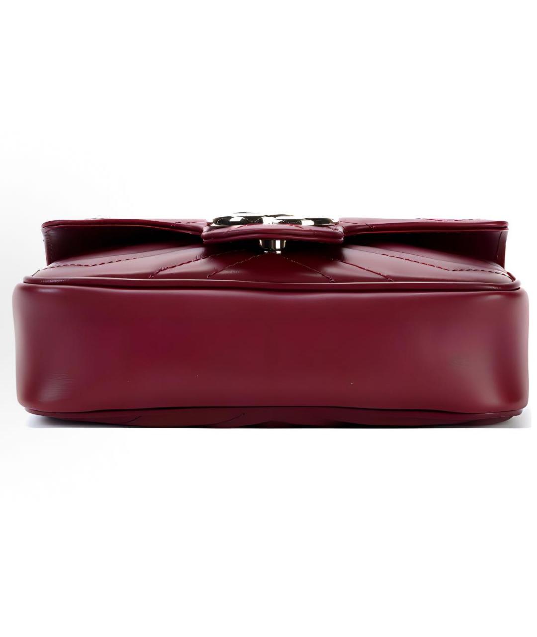 GUCCI Бордовая кожаная сумка через плечо, фото 4