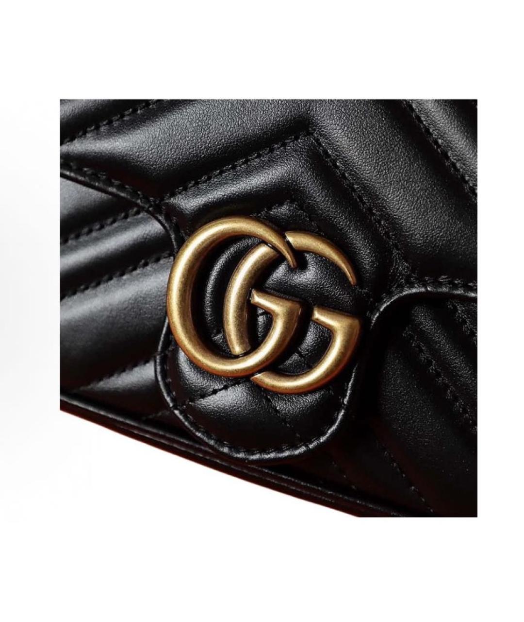 GUCCI Черная кожаная сумка через плечо, фото 6