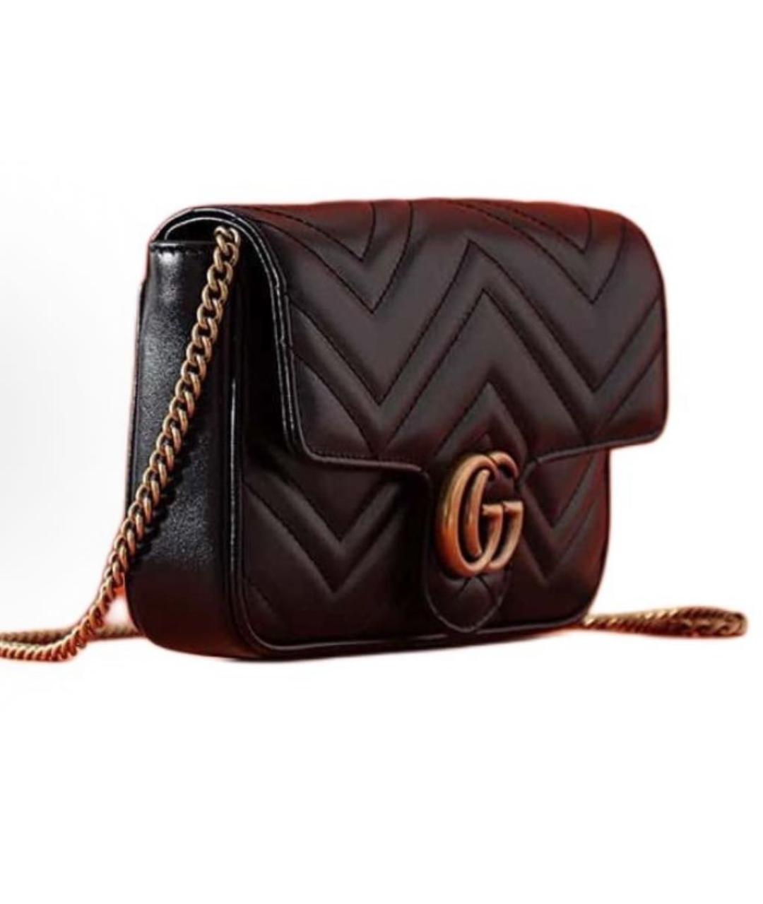 GUCCI Черная кожаная сумка через плечо, фото 2