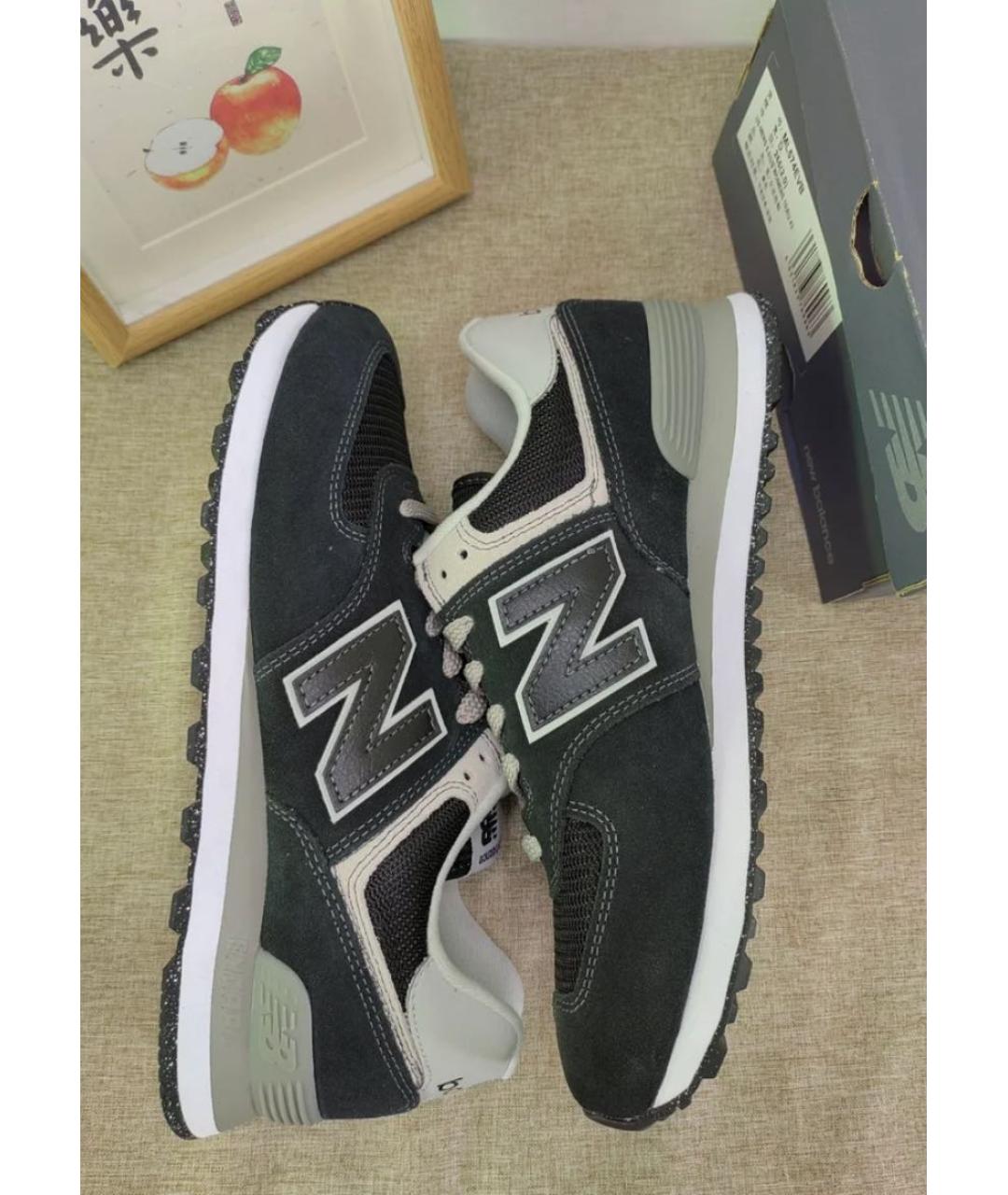NEW BALANCE Черные замшевые низкие кроссовки / кеды, фото 5