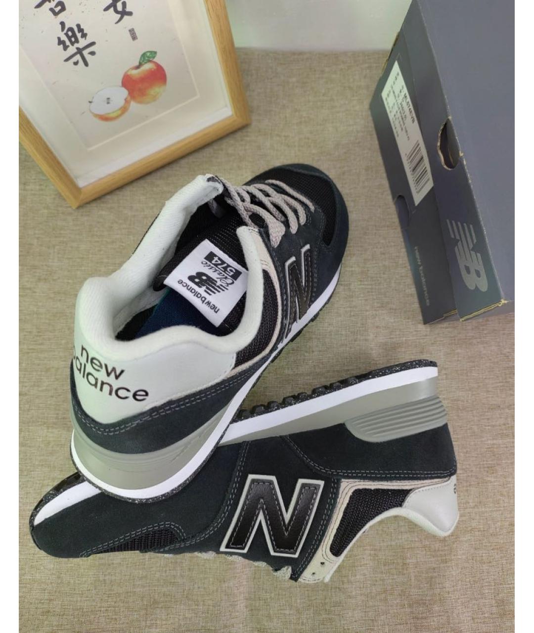 NEW BALANCE Черные замшевые низкие кроссовки / кеды, фото 8
