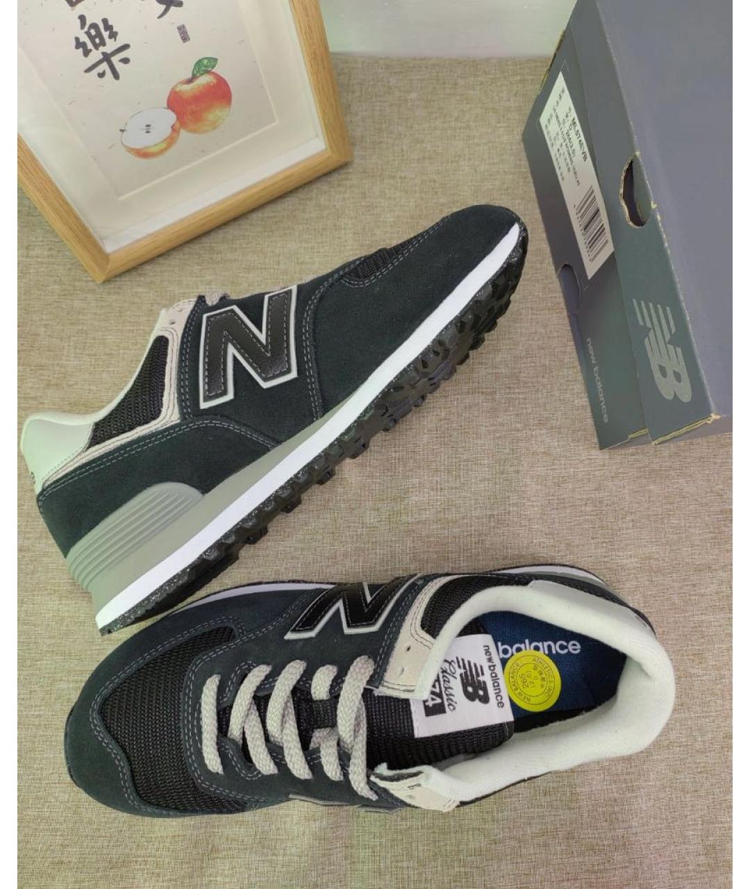NEW BALANCE Черные замшевые низкие кроссовки / кеды, фото 6