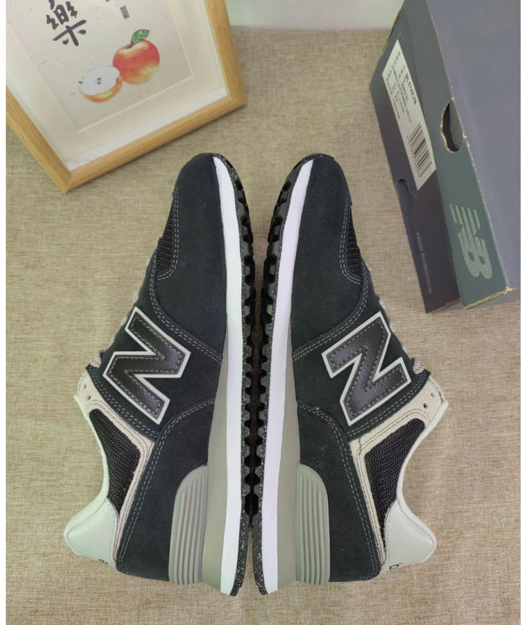 NEW BALANCE Черные замшевые низкие кроссовки / кеды, фото 7