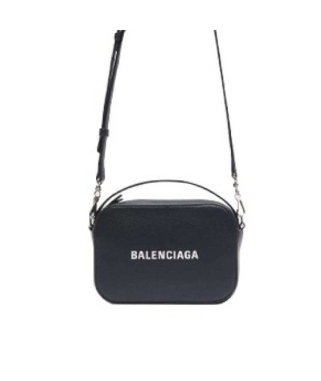BALENCIAGA Черная кожаная сумка через плечо, фото 4