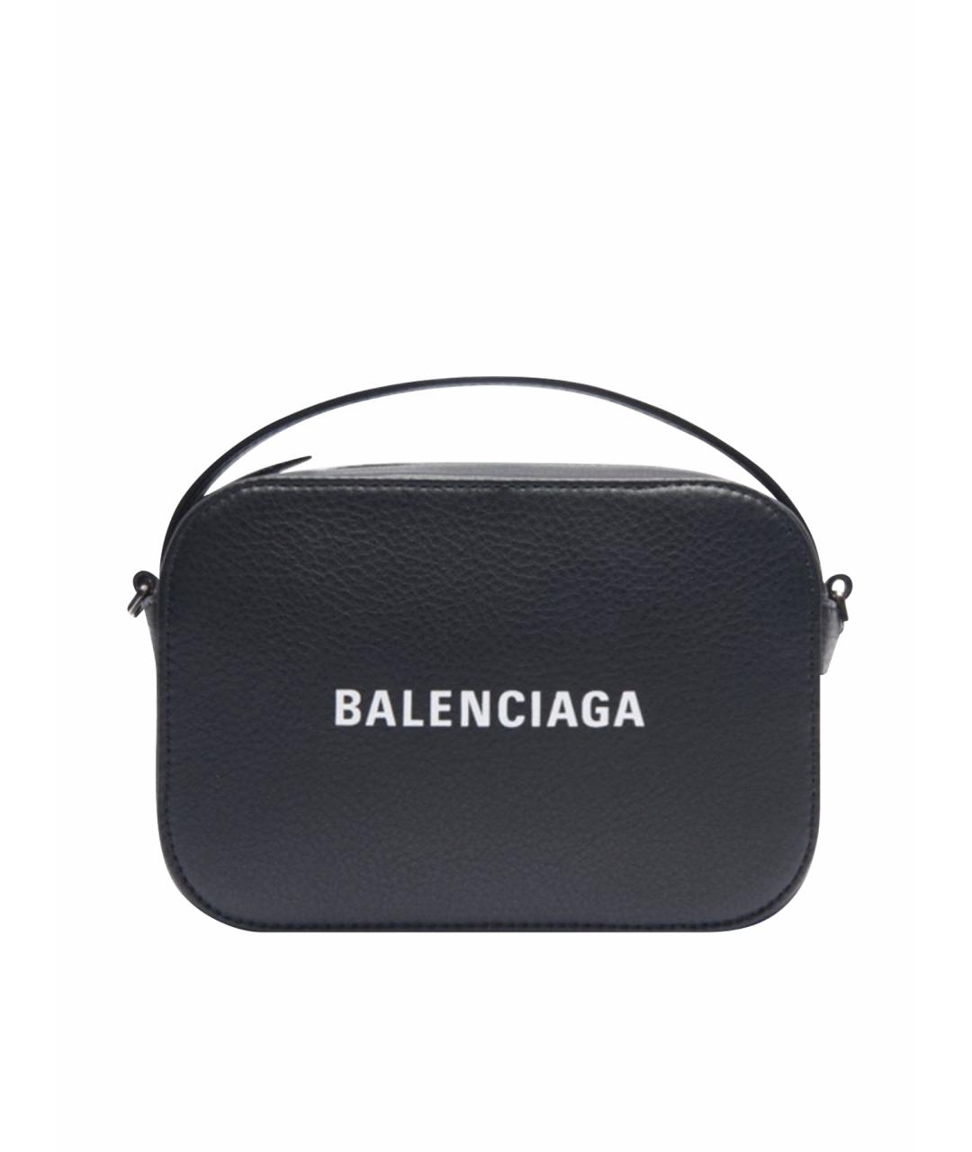BALENCIAGA Черная кожаная сумка через плечо, фото 1
