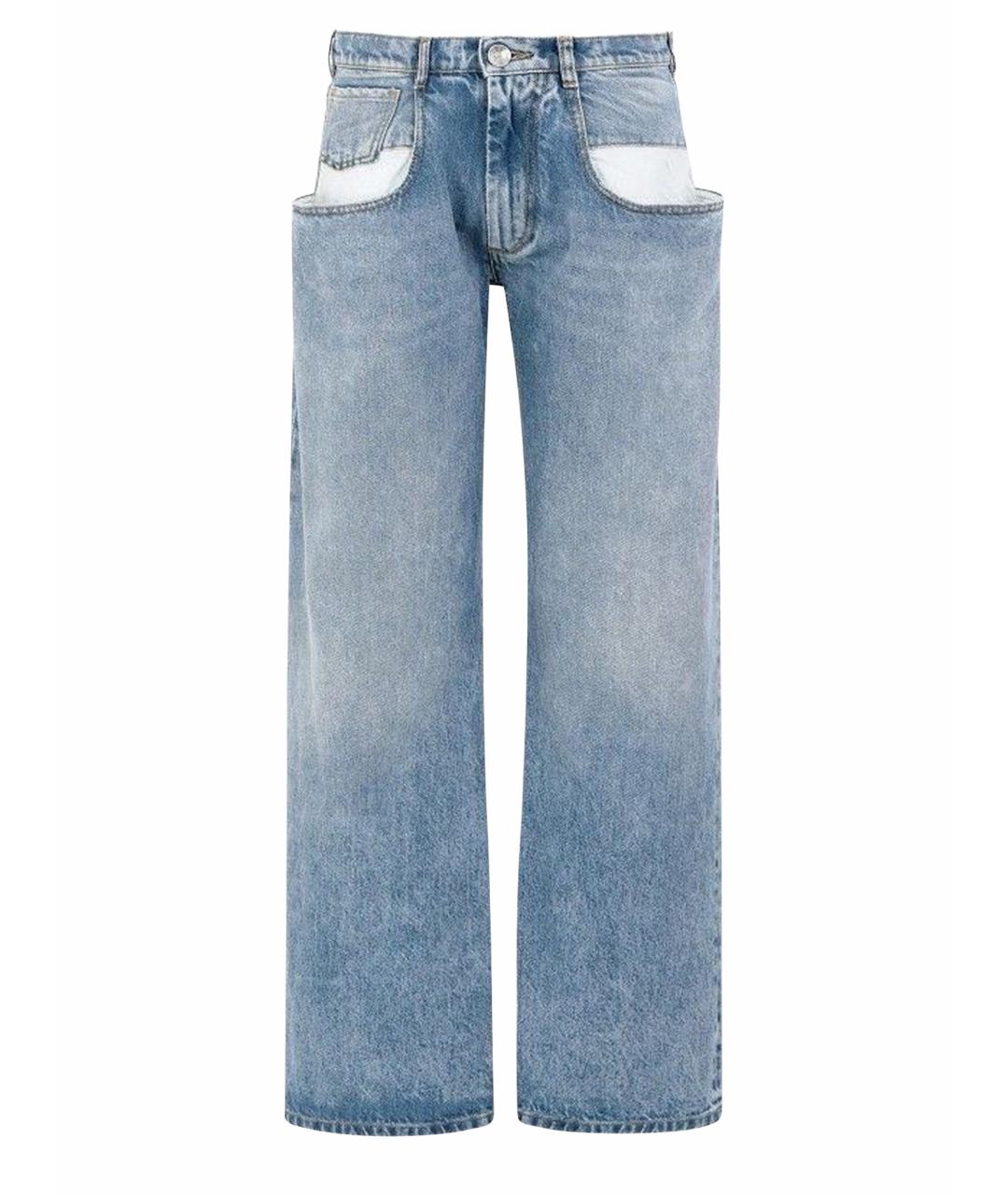 MAISON MARGIELA Голубые хлопковые прямые джинсы, фото 1