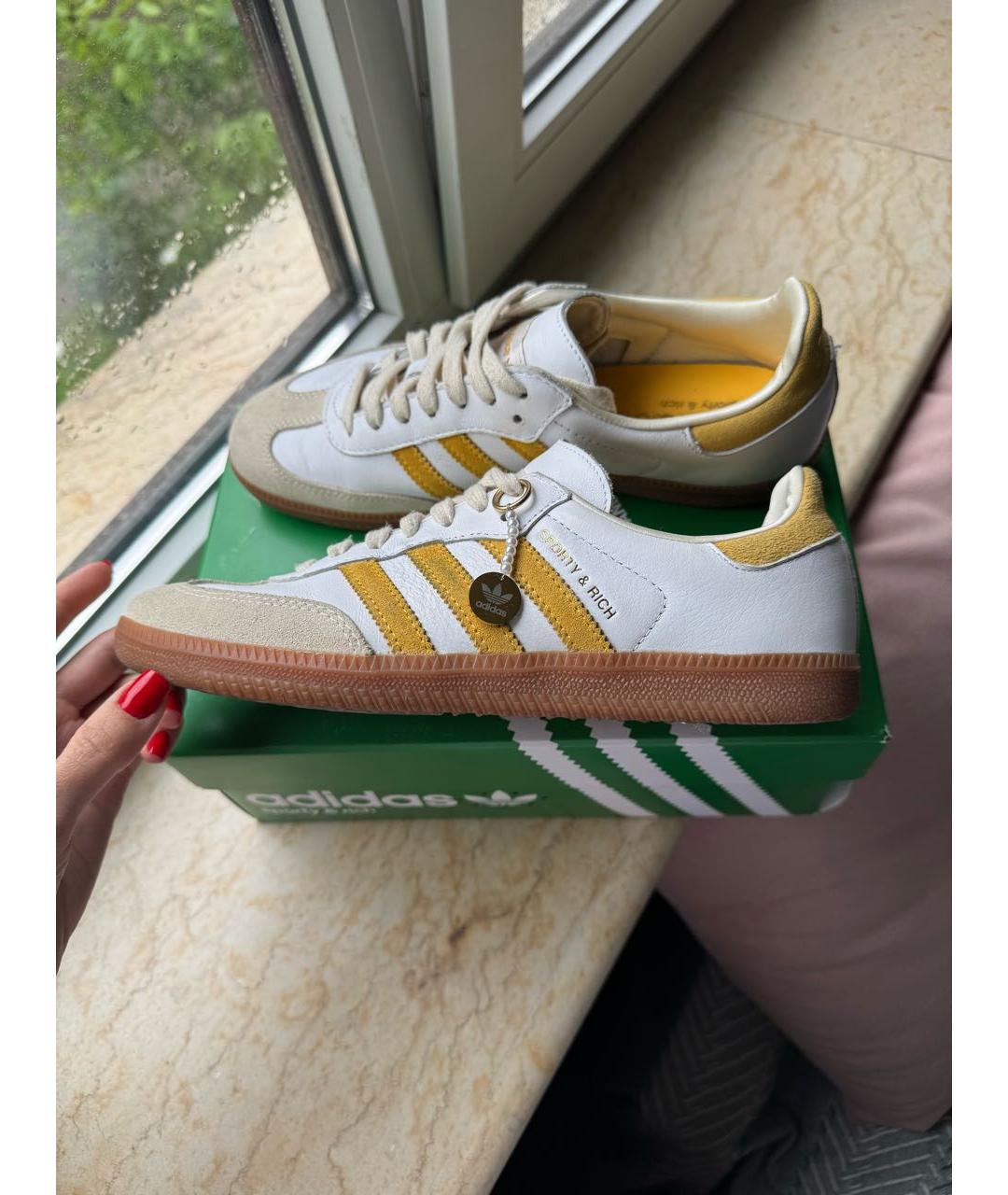 SPORTY AND RICH Белые кожаные кеды, фото 6
