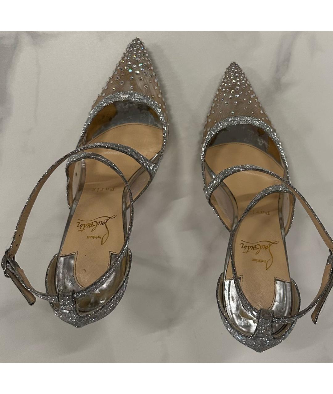 CHRISTIAN LOUBOUTIN Серебряные кожаные туфли, фото 3