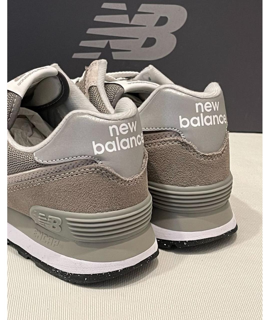 NEW BALANCE Серые замшевые низкие кроссовки / кеды, фото 7