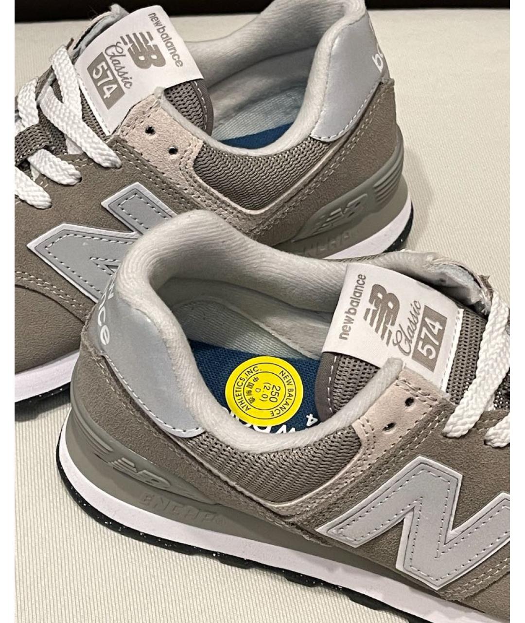 NEW BALANCE Серые замшевые низкие кроссовки / кеды, фото 6