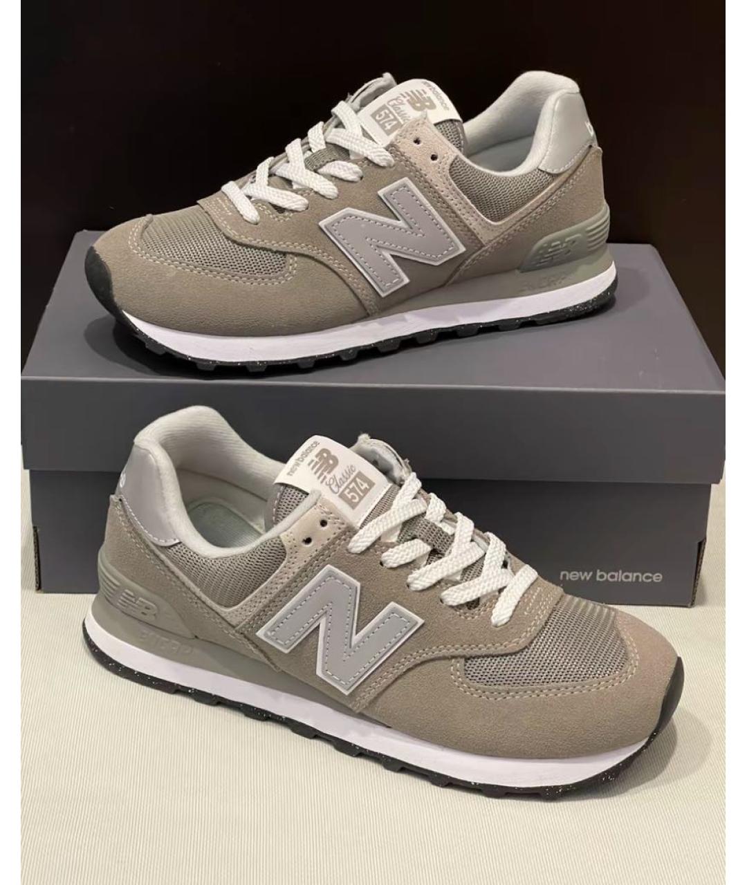 NEW BALANCE Серые замшевые низкие кроссовки / кеды, фото 4
