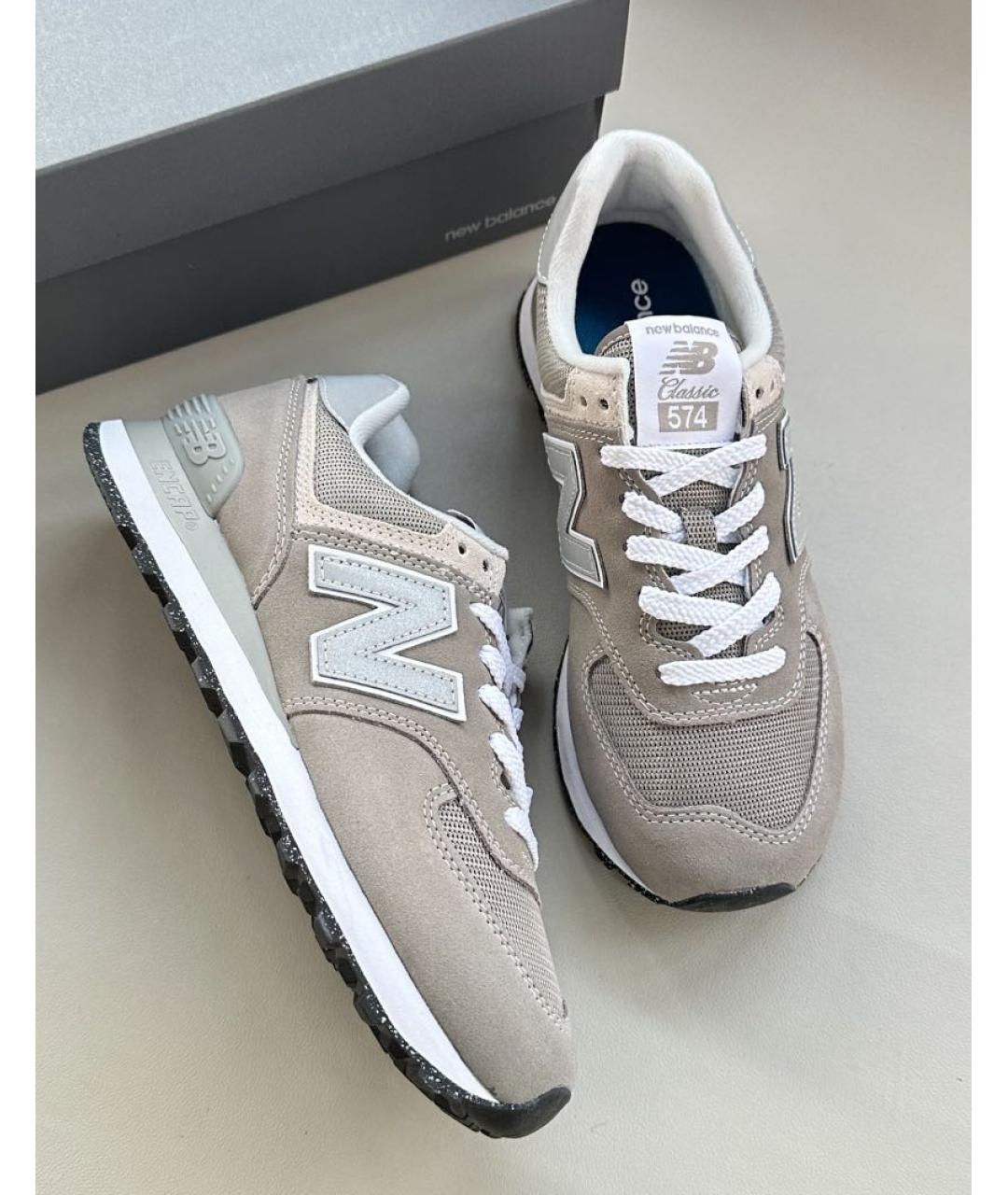 NEW BALANCE Серые замшевые кроссовки, фото 7