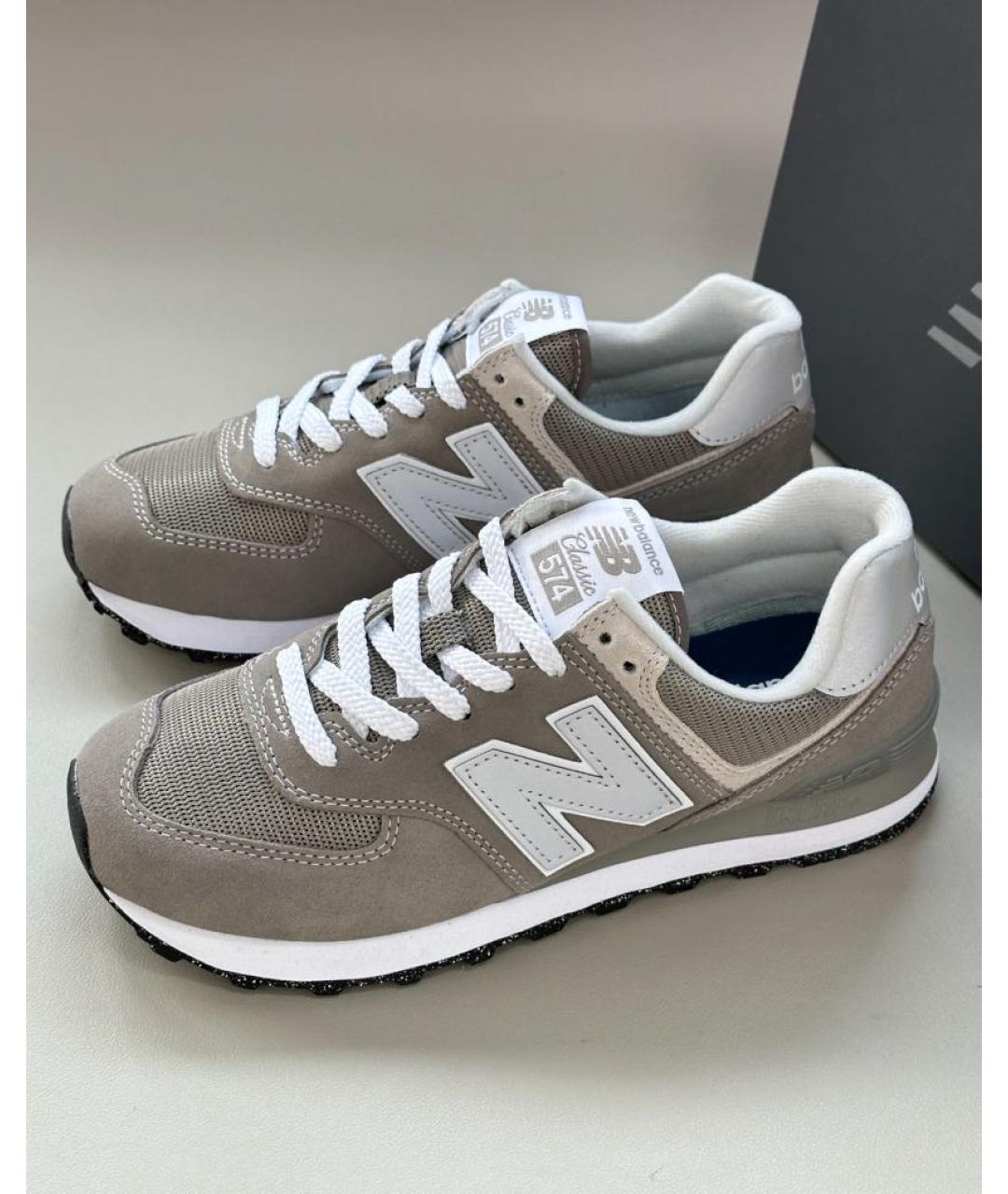 NEW BALANCE Серые замшевые кроссовки, фото 5