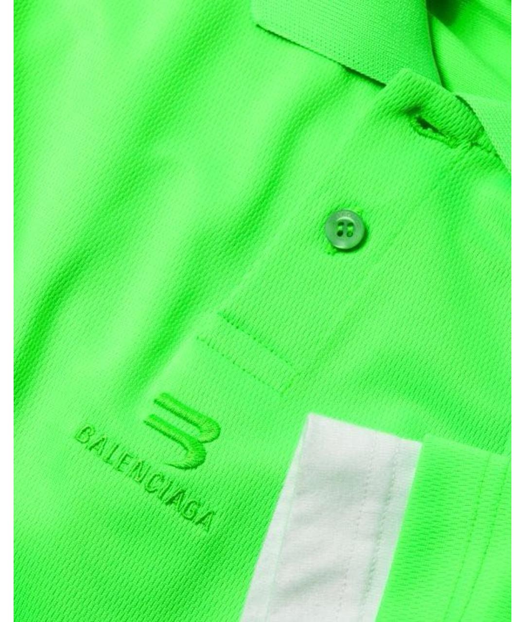 BALENCIAGA Салатовая полиэстеровая футболка, фото 5