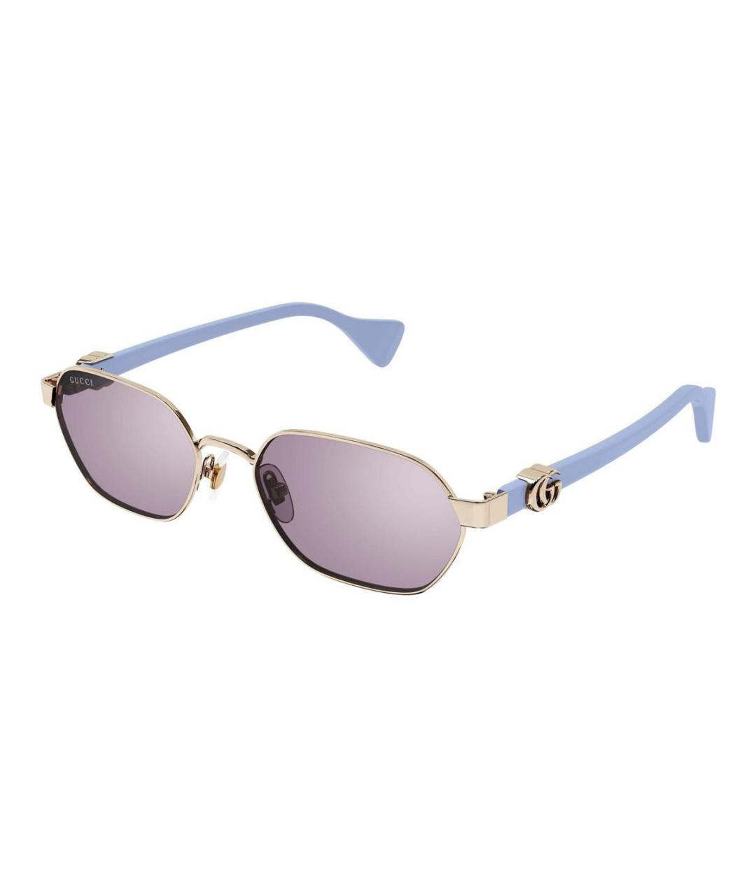 GUCCI Фиолетовые металлические солнцезащитные очки, фото 1