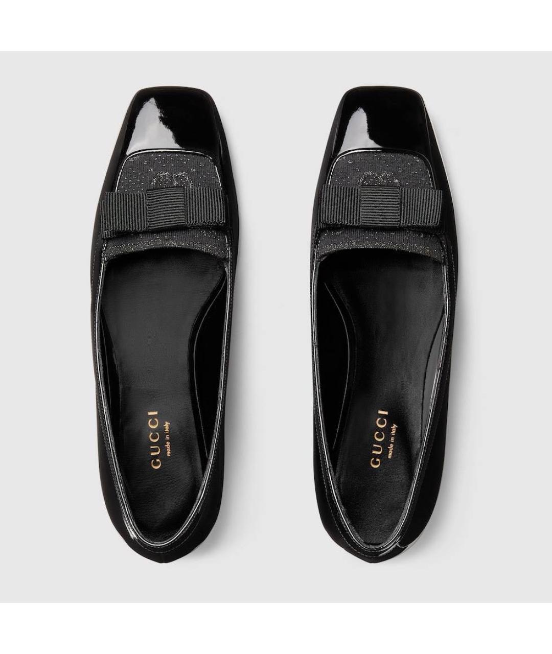 GUCCI Черные лоферы из лакированной кожи, фото 3