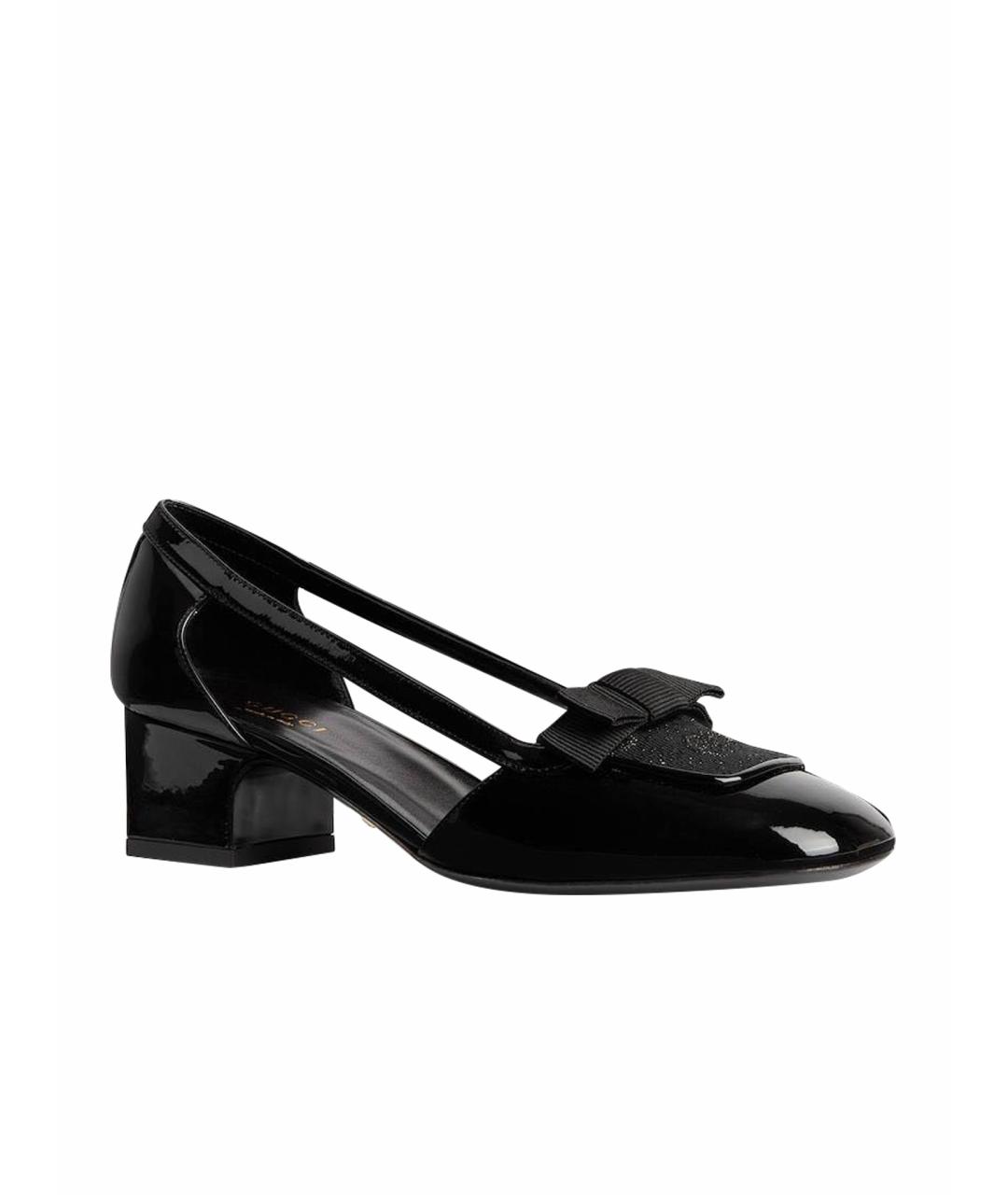 GUCCI Черные кожаные туфли, фото 1