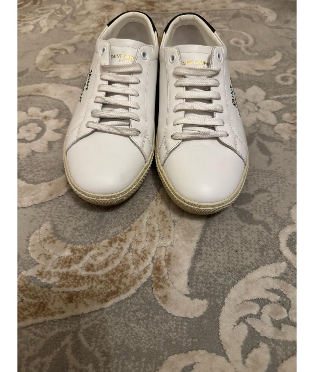 SAINT LAURENT Белые кожаные кеды, фото 3