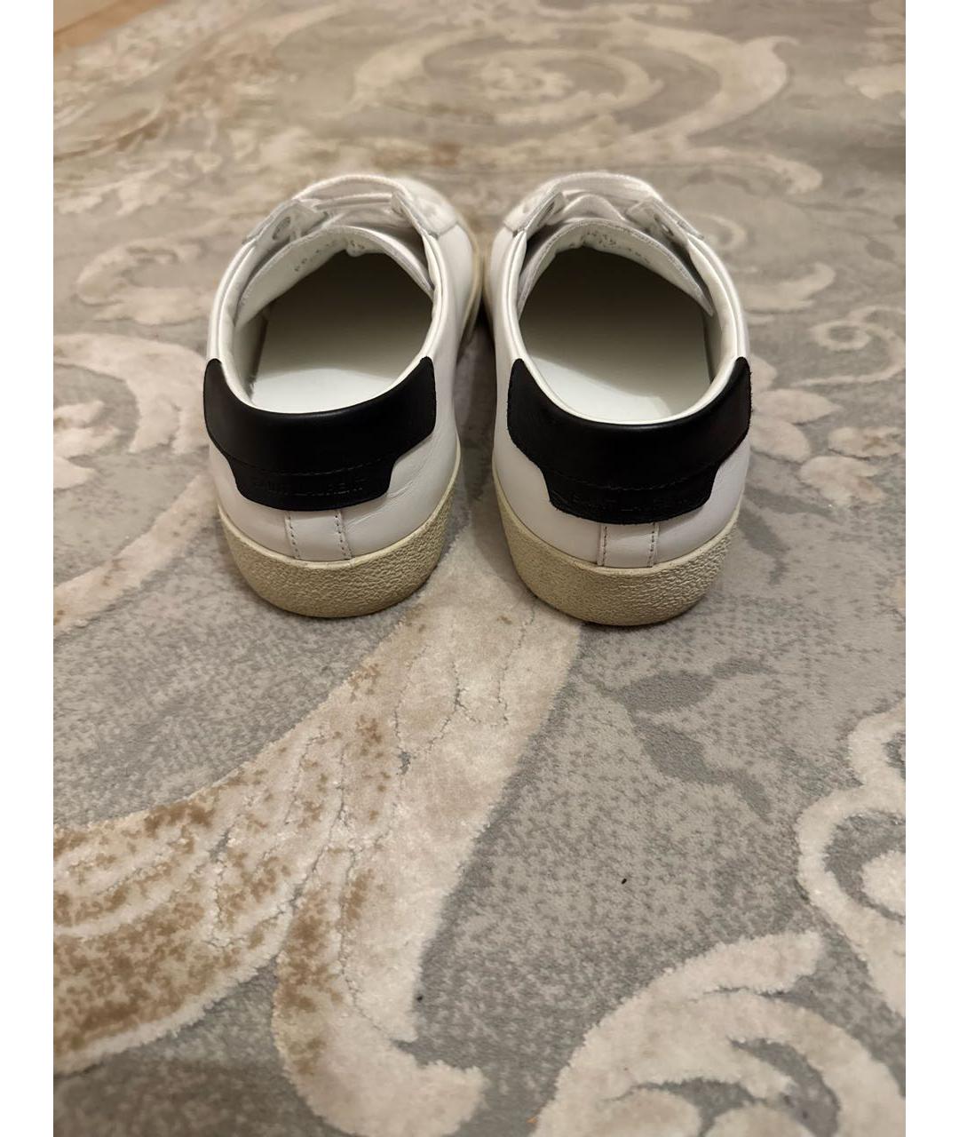 SAINT LAURENT Белые кожаные кеды, фото 4