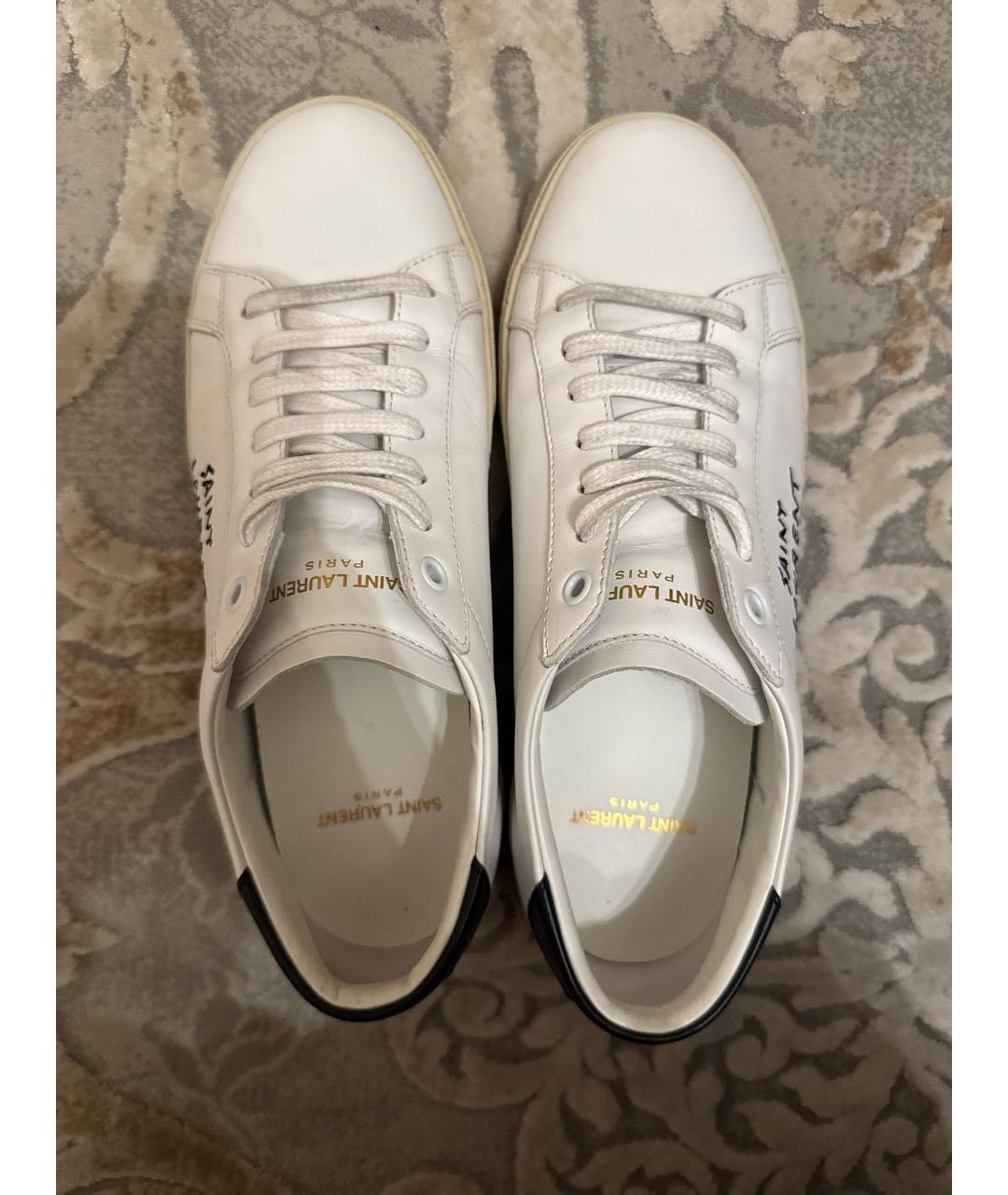 SAINT LAURENT Белые кожаные кеды, фото 5